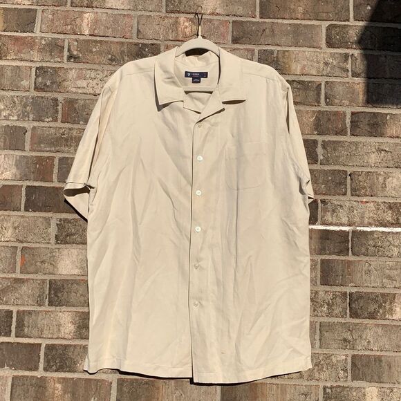 Take 50% OFF- Daniel Cremieux Classic Light Tan Button-Up Shirt, Size-XL - Picture 2 of 12
